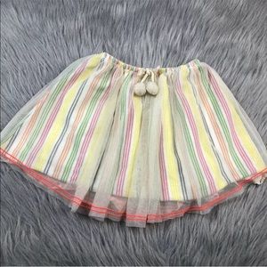 Zara 3/4 Years Rainbow Stripe Mesh Overlay Skirt